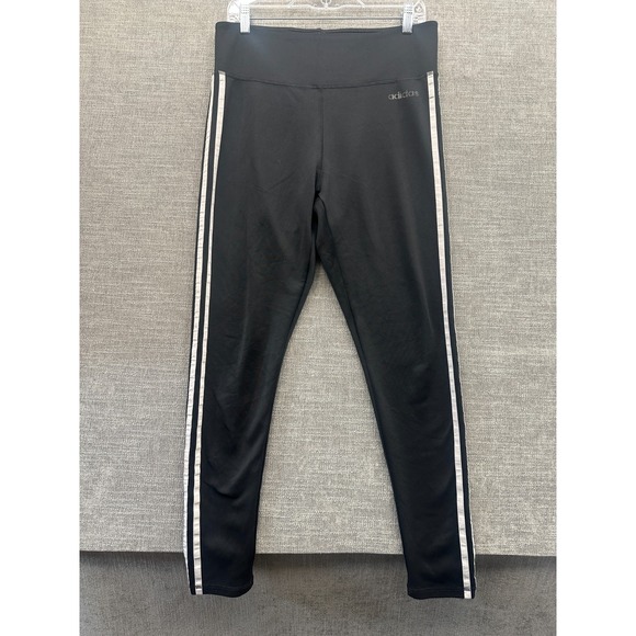 adidas Pants - Adidas Aeroready Leggings Womens Large Black 3 Stripes High Rise Athleisure Yoga